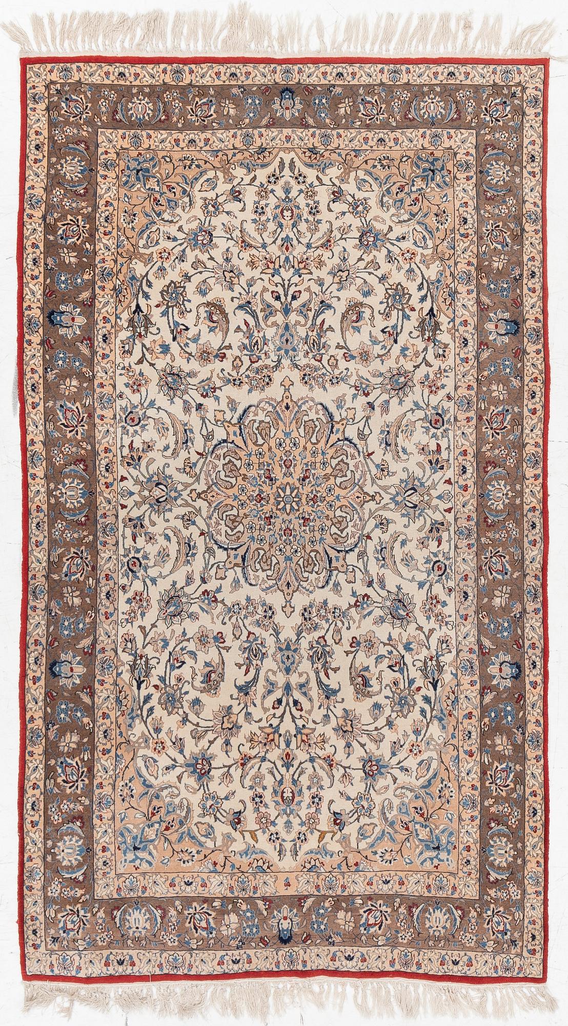 A semi antique Nain Tuteshk rug, Central Persia, c. 190 x 108 cm.