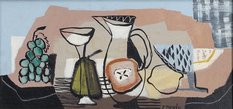 Esaias Thorén, "Stilleben med kanna och druvor".