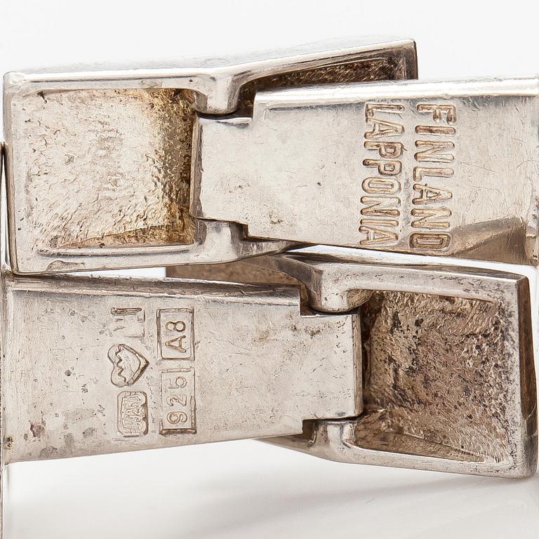 Björn Weckström, cufflinks, "Scenery on Luna", silver, Lapponia 1978.
