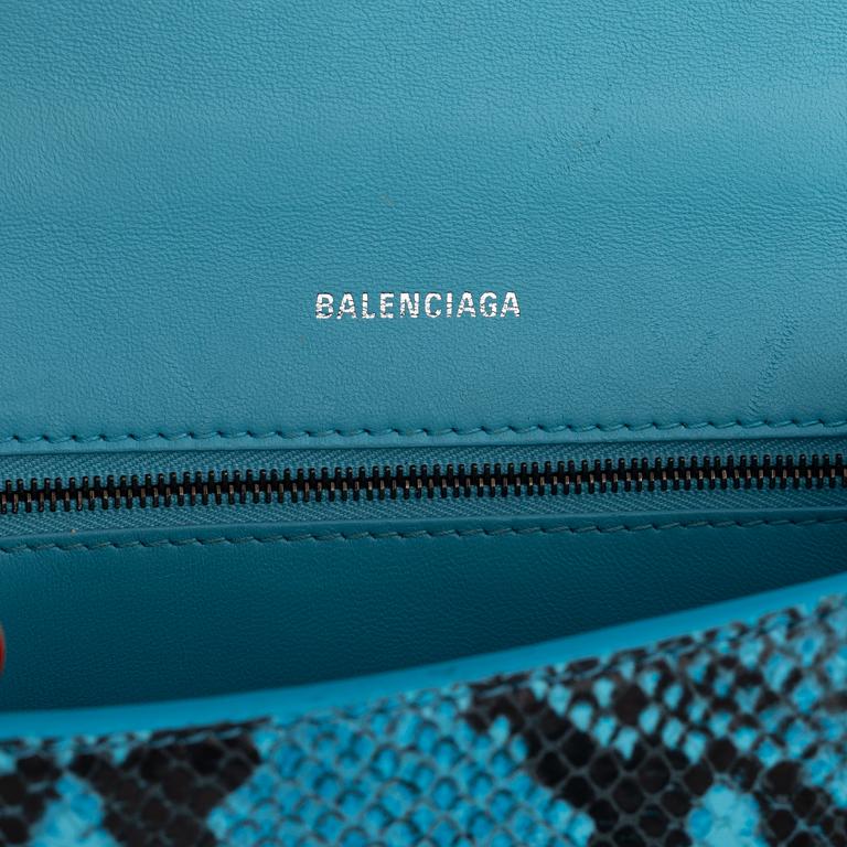 Balenciaga, A snakeskin Embossed Leather 'Hourglass Small' bag.