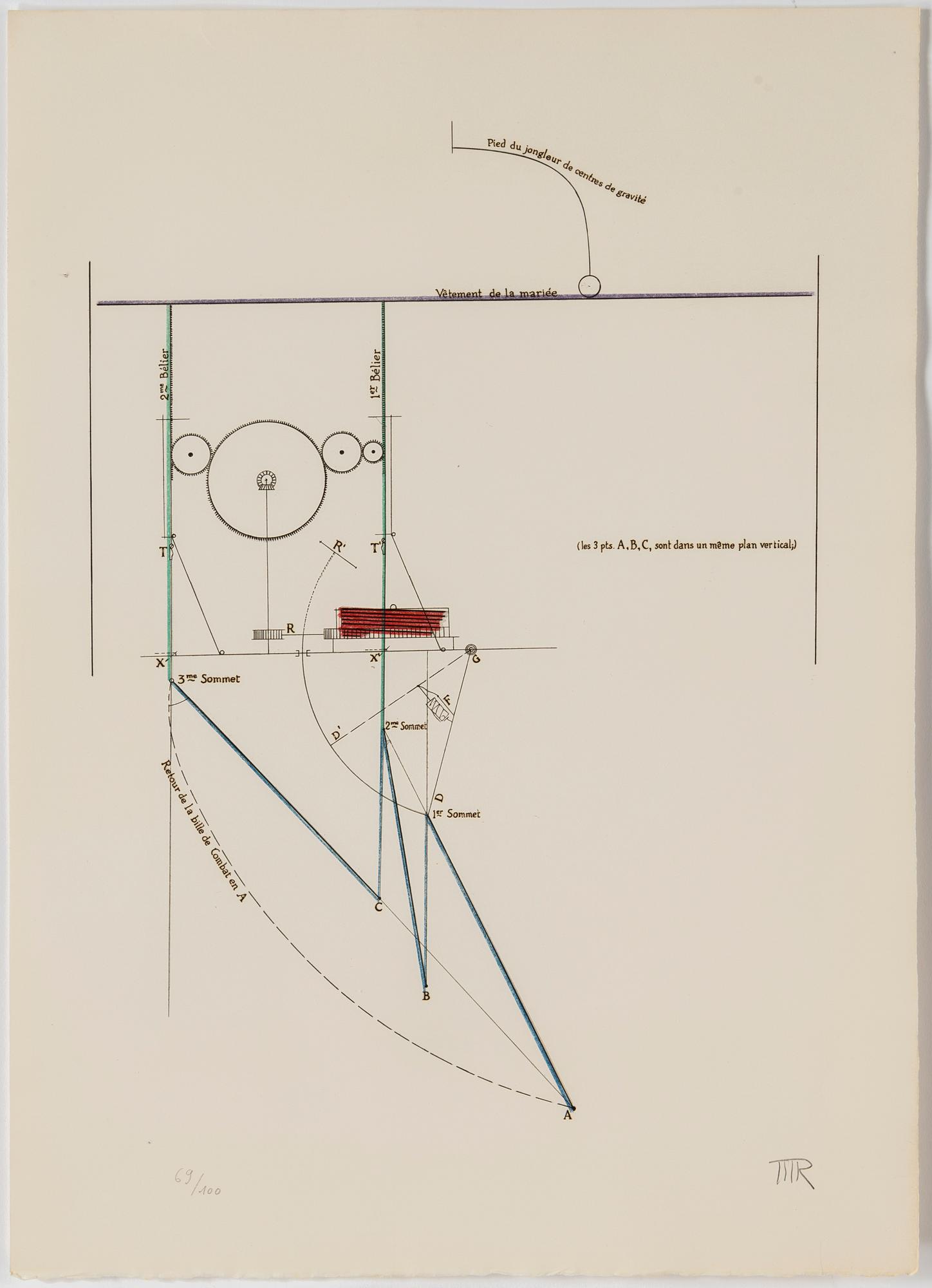 MAN RAY & MARCEL DUCHAMP, etching, signed and numbered 69/100.