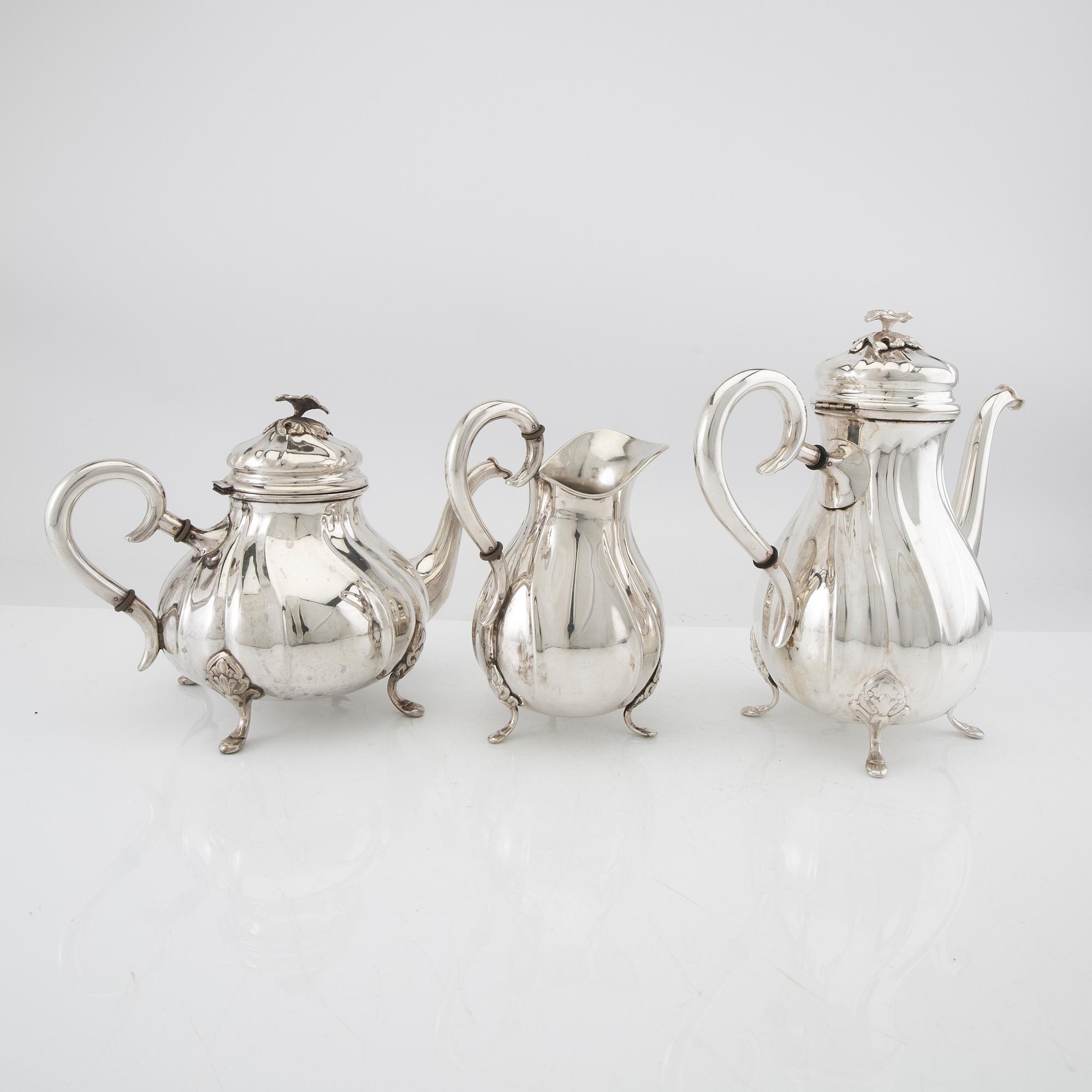 Kaffe och teservis 3 dlr silver Danmark 1942.