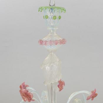 A GLASS CHANDELIER, 20th century.