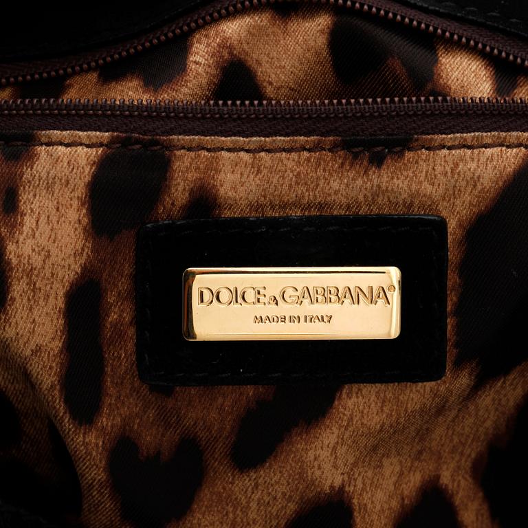 DOLCE & GABBANA, a gray shearling flap bag, "Miss Sicily".