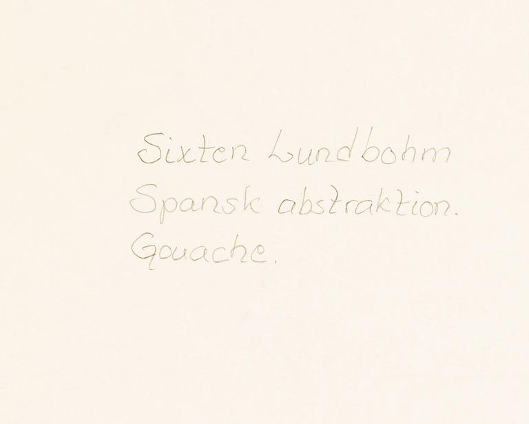 Sixten Lundbohm, gouache, signed with monogram.