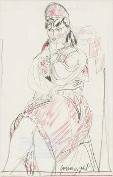 Evald Okas, "A girl in folk clothes”.