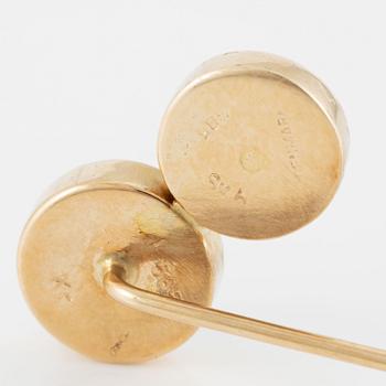 Kravattnål, 14K guld med lapis lazuli, Danmark.