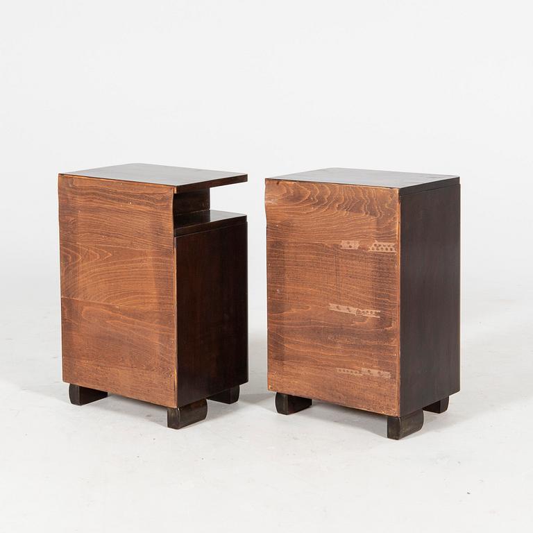 A piar of stained Art Deco bedside tables first half of the 20th century.