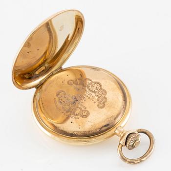 Pocket watch, 14K gold, open face, 57 mm.