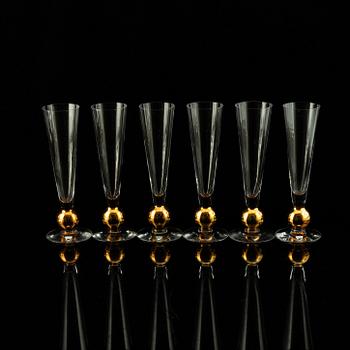 Gunnar Cyrén, a part glass service 'Nobel', Orrefors (15 pieces).