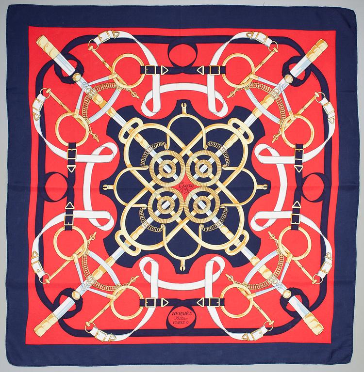 HERMÈS, scarf, "Eperon d'Or".