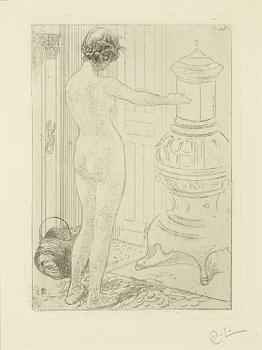 Carl Larsson, "The model by the stove"".