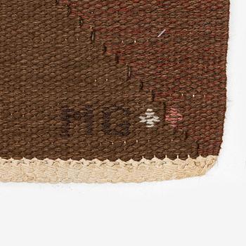 Margareta Grandin-Nettles, a carpet, flat weave, c. 278 x 275 cm, signed GLH MG.