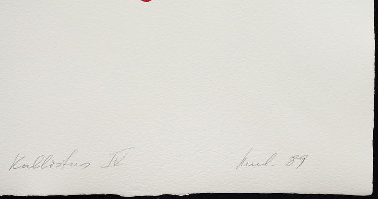 RAUL MEEL, färgserigrafi med konstnärens handavtryck direkt på pappret, signerad -89 och numrerad 22/60.
