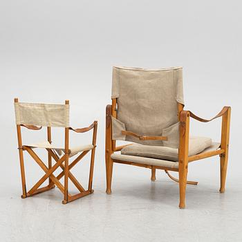 Mogens Koch, folding chair, "MK16", children's model and Kaare Klint, safari chair, "Safari Chair".