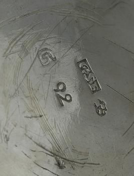 BÄGARE, 2 st, silver, bland annat Johan Söderdahl, Söderköping, 1767. Vikt ca 152 gram.
