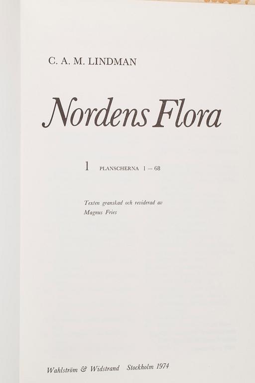 BÖCKER, 10 vol, "Nordens Flora", C A Lindman. Wahlström & Widstrand, Stockholm, 1974.