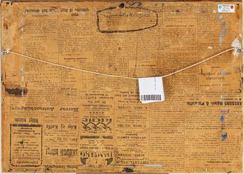 HELMER OSSLUND, oil on grease proof paper/paper-panel, indistingtly signed.