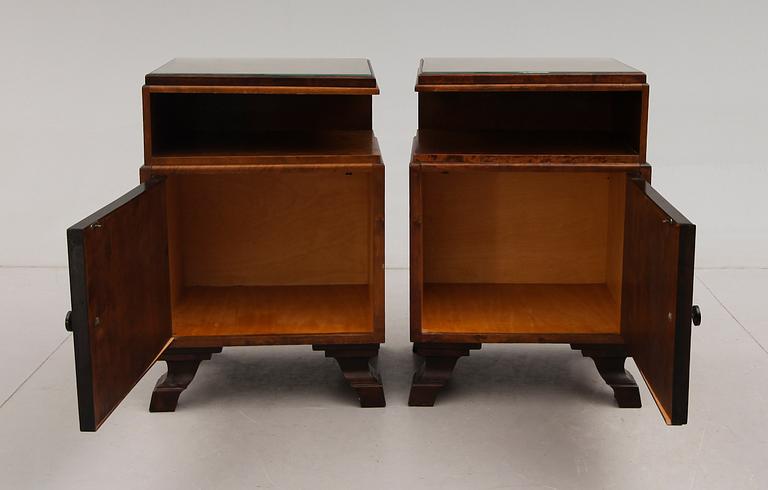 SÄNGBORD, 1 par, art déco, 1900-talets första hälft.