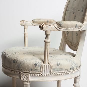 A pair of Danish late 18th century armchairs.