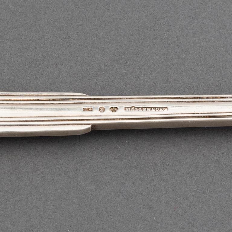 A swedish silver soup ladle, mark of Gustaf Möllenborg, Stockholm 1841.