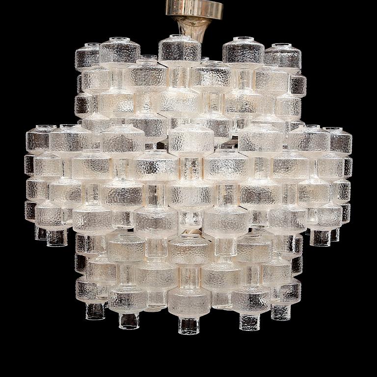 TAKLAMPA, "Festival", Orrefors/Fagerhult, 1900-talets andra hälft. Höjd ca 58 cm.