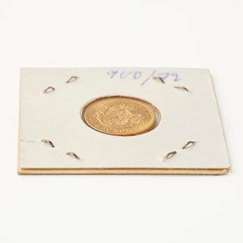 Gold coin, Oscar II, Sweden. 10 kronor, 1901.