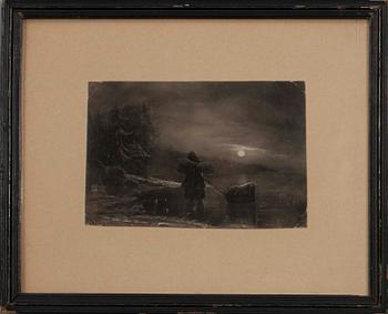 Robert Wilhelm Ekman · ROBERT WILHELM EKMAN, kolteckning, sign.