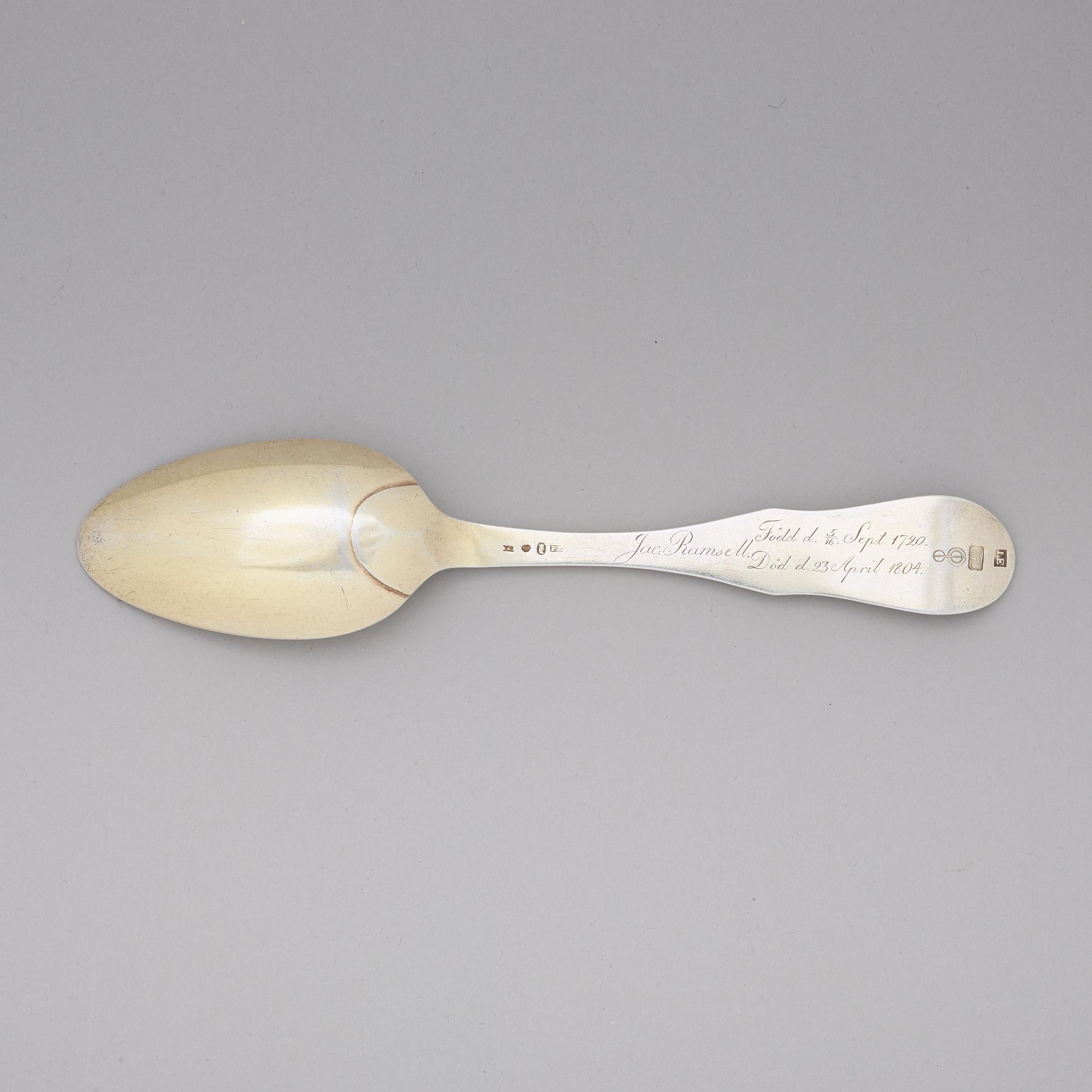 A Swedish early 19th century silver-gilt spoon, mark of Pehr Zethelius, Stockholm 1804.