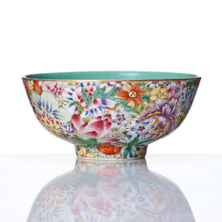 A mille fiori bowl, China, 20th Century.
