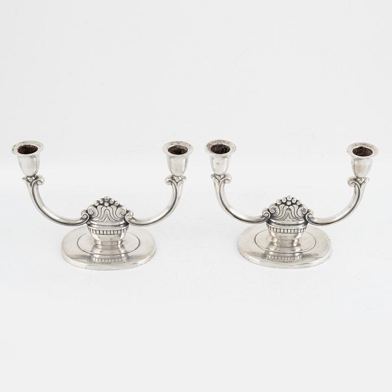 Kandelabrar, ett par, silver, GAB, Stockholm 1937.