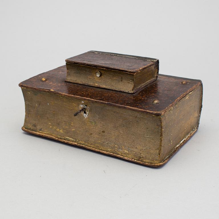 A box in the shape of two books 18th century.