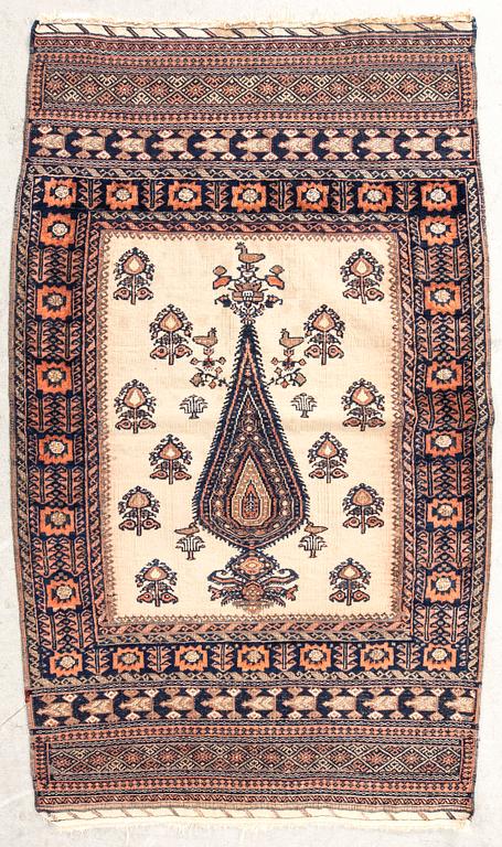 Carpet Baluch old partly flat weave, 127x78 cm.