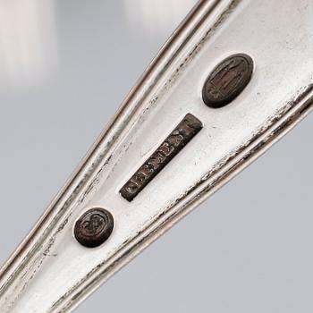 BESTICK, 14 snarlika delar, silver, Danmark, 1940-70-tal. Vikt ca 790 gram.