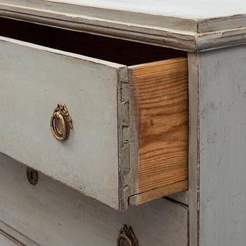 A mid 19th century painted chest of drawers.