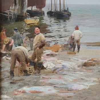 Anders Zorn, ”On the Beach St Ives Cornwall England”.