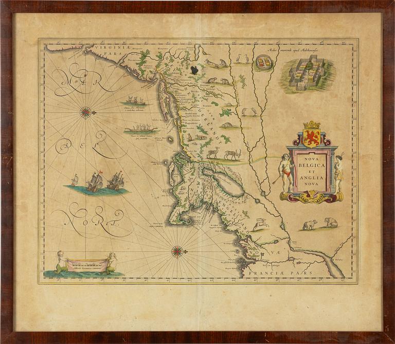 Johannes/Jean Blaeu, map/copper engraving, coloured.