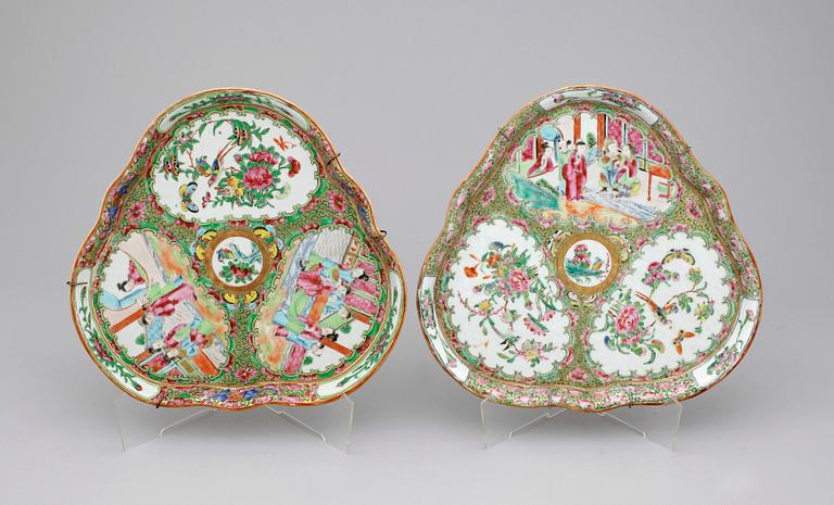 FAT, 2 st, porslin, Kanton, Kina 1800-talets mitt.