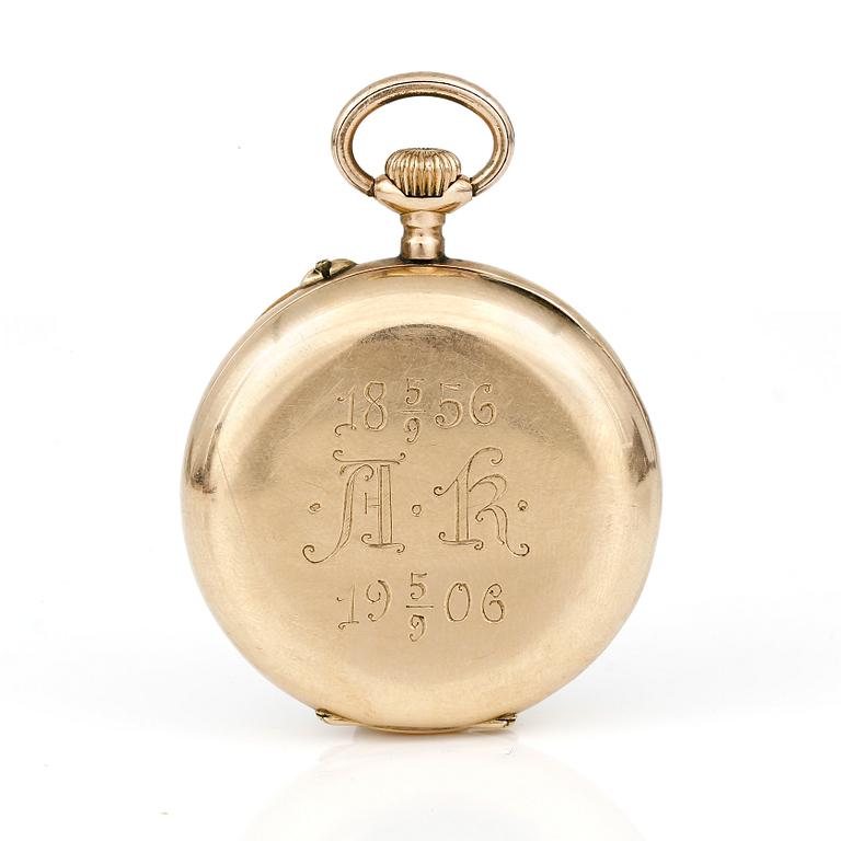 FICKUR, 14K guld och gulmetall, Schweiz, omkring sekelskiftet 1900.