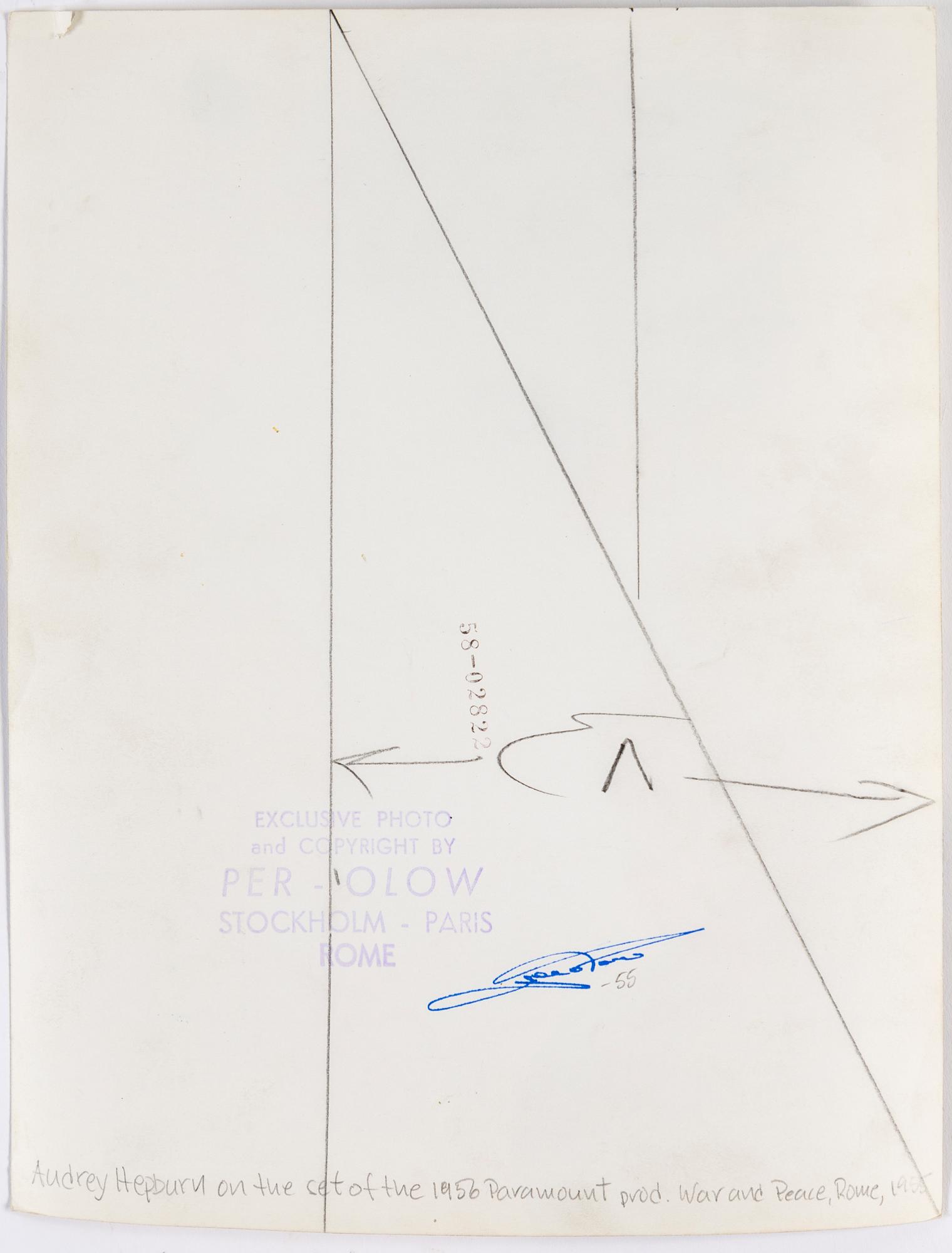 PER-OLOW ANDERSON, a photograph depicting Audrey Hepburn, signed with stamp and dated 1955.