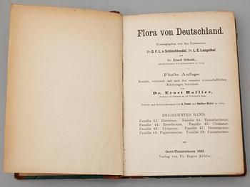 FLORA, 30+1 band, "Flora von Deutschland", utg. av D.F.L von Schlectendal mfl, Gera-Untermhaus 1880-88.