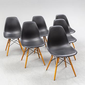 CHARLES & RAY EAMES, stolar, 6 st, "Plastic chair", Vitra.