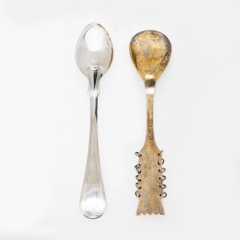 Mocha spoons, 5+12 pcs, silver, including with mark of Mema, Lidköping, Sweden 1991.