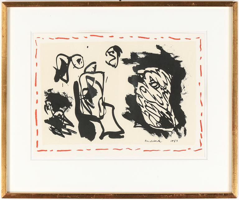 PIERRE ALECHINSKY, färgetsning, signerad, daterad 1983.