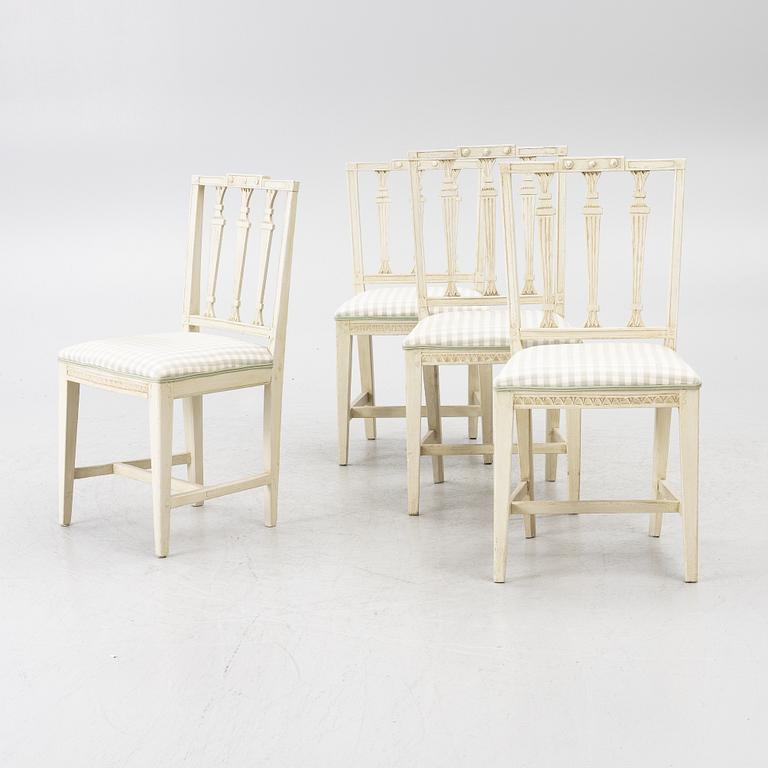 Four late Gustavian chairs, 19th century.