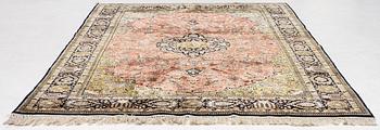 Carpet, silk, Nain, approx. 294 x 190 cm.