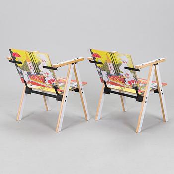 Yrjö Kukkapuro, Children's furniture, two 'Moomin S chairs'  and a table collaboration with Modeo and Moomin Characters.