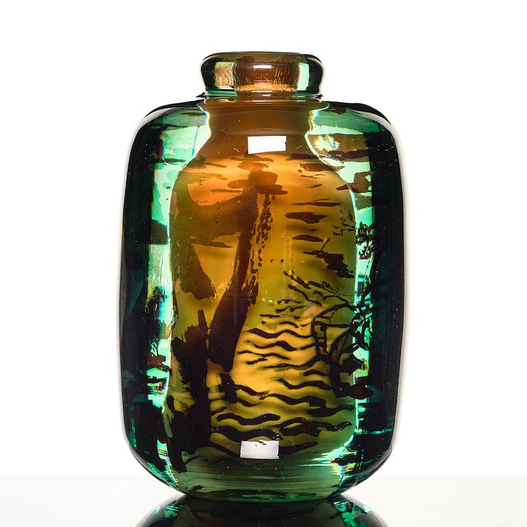 Edvin Öhrström, a graal glass vase, Orrefors 1948, no. 1413B.