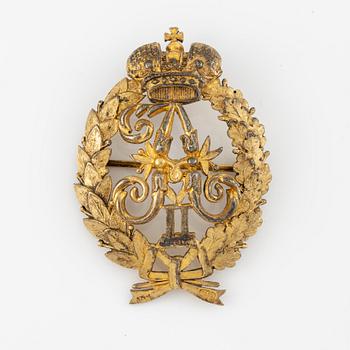 Brooch, gilded silver, Alexander II, St. Petersburg, Russia.