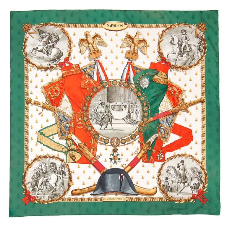 HERMÈS, a silk jacquard scarf, "Napoleon".
